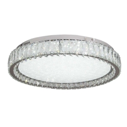 Φωτιστικό Οροφής-Πλαφονιέρα Led 42013-Α 80x15cm 6400Lm Chrome Inlight Κρύσταλλο,Μέταλλο