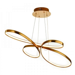 Φωτιστικό Οροφής Led 6151 L100cm 4200Lm Gold Inlight Μέταλλο,Ακρυλικό