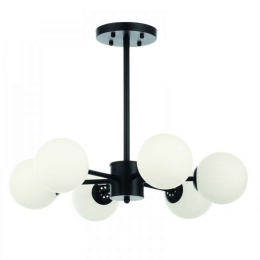 Φωτιστικό Οροφής 5315-6 55x75cm 6xG9 Black-White Inlight Μέταλλο,Γυαλί