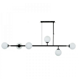 Φωτιστικό Οροφής-Ράγα 6170-6 130x70cm 6xG9 Black-White Inlight Μέταλλο,Γυαλί