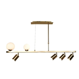 Φωτιστικό Οροφής-Ράγα 6191 110x70cm 2xG9 & 4xGU10 Gold Inlight Μέταλλο,Γυαλί