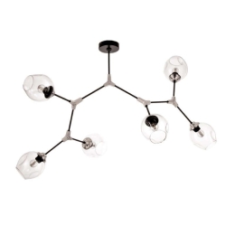 Φωτιστικό Οροφής-Πλαφονιέρα 6129-6 140x85cm 6xΕ27 Black Inlight Μέταλλο,Γυαλί