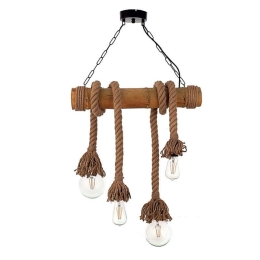 Φωτιστικό Οροφής-Ράγα 5307-4 60x105cm 4xΕ27 Natural Inlight Bamboo