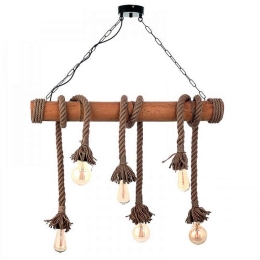 Φωτιστικό Οροφής 5307-6 90x105cm 6xΕ27 Natural Inlight Bamboo