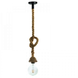 Φωτιστικό Οροφής 4381-1 10x130cm 1xΕ27 Black Inlight Σχοινί,Μέταλλο