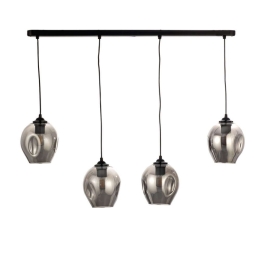 Φωτιστικό Οροφής Ράγα 4474-4 80cm 4xE27 Black Inlight