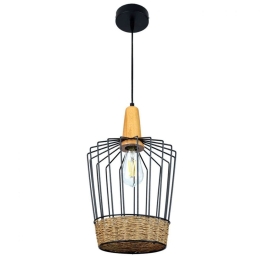 Φωτιστικό Οροφής 4025-Α 26x57cm 1xE27 Black-Brown Inlight