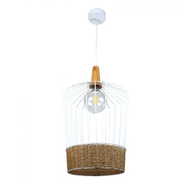 Φωτιστικό Οροφής 4026-Β 17x41cm 1xE27 White-Brown Inlight