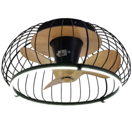 Ανεμιστήρας Ορόφης Minnewanka 101000720 Φ70x32cm Με Φως Dim Led 72W Black-Natural Itlighting Διάμετρος 70cm