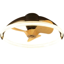 Ανεμιστήρας Ορόφης Nettilling 101000520 Φ75cm Με Φως Dim Led 80W Black-Natural Itlighting Διάμετρος 75cm