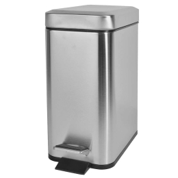 Κάδος Απορριμμάτων Soft Close Slim 02-5542 13,8x28,4x30,5cm 5Lt Mat Inox Estia 5lt Μέταλλο,Πλαστικό