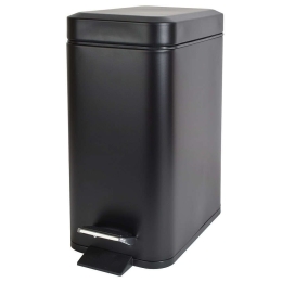 Κάδος Απορριμμάτων Soft Close Slim 02-5566 13,8x28,4x30,5cm 5Lt Mat Black Estia 5lt Μέταλλο,Πλαστικό