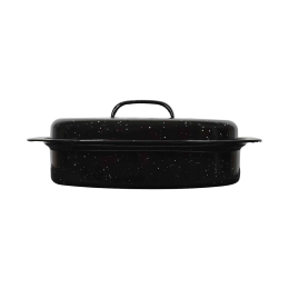 Γάστρα Εμαγιέ 01-9045 Με Σχάρα 37X26Cm Μέταλλο Black Estia Αλουμίνιο
