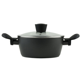 Κατσαρόλα  Με Γυάλινο Καπάκι Φ28cm Magma 01-6143 Black Estia 28cm Αλουμίνιο