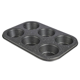 Φόρμα Cupcakes/Muffins 6 Θέσεων 01-5269 26.5x18.7cm Black Estia Αλουμίνιο