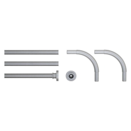 Βραχίονας Μπάνιου Γωνιακός 02-10805 90x90cm Silver Estia 90X90cm Αλουμίνιο