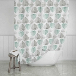 Κουρτίνα Μπάνιου Heart 02-11789 180x200cm Multi Estia 180Πx200Υ Πολυέστερ