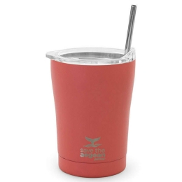 Ποτήρι-Θερμός Με Καλαμάκι Save The Aegean 01-12199 350ml Coral Estia