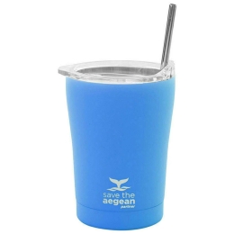 Ποτήρι-Θερμός Με Καλαμάκι Save The Aegean 01-12465 350ml Olympic Blue Estia