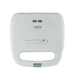 Τοστιέρα 2 Θέσεων Gusto 06-11154 750W 23x23,5x8,6cm White Estia Μέταλλο,Πλαστικό