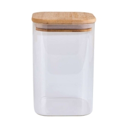 Δοχείο Αποθήκευσης Γυάλινο Essentials  01-12939 950ml 10x10x15,6cm Natural-Clear Estia Γυαλί,Bamboo