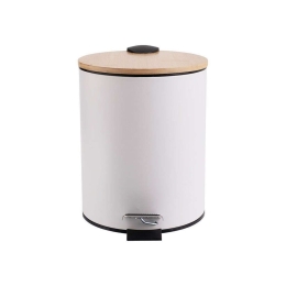 Κάδος Απορριμμάτων Bamboo Essentials 5Lt 02-12731 20,5x5x25,8cm White Estia Μέταλλο,Bamboo