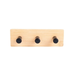 Κρεμάστρα Επιτοίχια 3 Θέσεων Bamboo Essentials 02-12809 15x3,8x5cm Natural-Black Estia