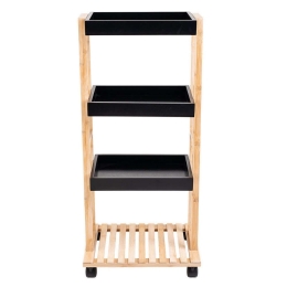 Μανάβης Με 4 Ράφια Bamboo Essentials 01-13035 40x30x88cm Natural-Black Estia Bamboo