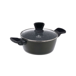 Κατσαρόλα Αντικολλητική Ρηχή Cuisson 01-11116 Φ20cm Dark Grey Estia 20cm Αλουμίνιο