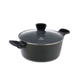 Κατσαρόλα Αντικολλητική Ρηχή Cuisson 01-11123 Φ24cm Dark Grey Estia 24cm Αλουμίνιο