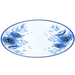 Πιάτο Ρηχό Blue Rose 07-16098 27cm White-Blue Estia Πορσελάνη