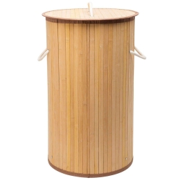 Καλάθι Απλύτων Πτυσσόμενο Bamboo Essentials 02-12823 Φ36x66cm 57lt Natural Estia Bamboo
