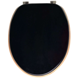 Καπάκι Λεκάνης Bamboo Essentials 02-15336 42,5x37x4,7cm Natural-Black Estia Ατσάλι,Bamboo