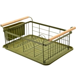 Πιατοθήκη Bamboo Essentials 01-14179 44x32x20cm Olive Estia Μέταλλο,Bamboo