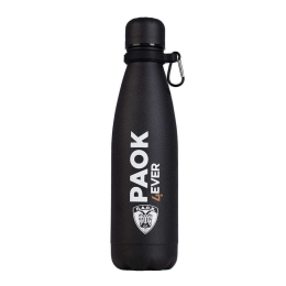 Ισοθερμικό Μπουκάλι Travel Flask PAOK BC 00-13776 500ml Black Estia Ανοξείδωτο Ατσάλι