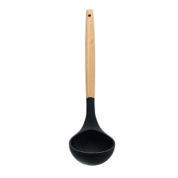 Κουτάλα Βαθιά 01-14612 31,5x7,7x6,7cm Black-Natural Estia Bamboo,Σιλικόνη