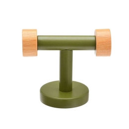 Κρεμάστρα Επιτοίχια 2 Θεσεών 02-15169 9x5,3x8cm Olive-Natural Estia Μέταλλο,Bamboo