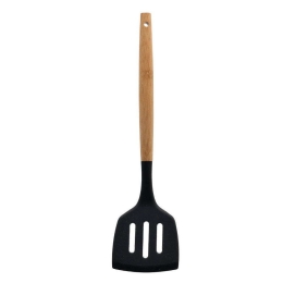Σπάτουλα Τρυπήτη Bamboo Essentials 01-14636 32x8x3,5cm Natural-Black Estia Bamboo,Σιλικόνη