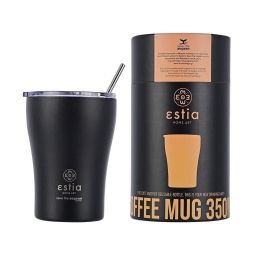 Ποτήρι-Θερμός Με Καλαμάκι Save The Aegean 01-12083 350ml Black Estia