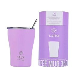 Ποτήρι-Θερμός Με Καλαμάκι Save The Aegean 01-12090 350ml Purple Estia