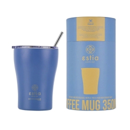 Ποτήρι-Θερμός Με Καλαμάκι Save The Aegean 01-12182 350ml Dark Blue Estia