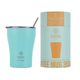 Ποτήρι-Θερμός Με Καλαμάκι Save The Aegean 01-12106 350ml Pastel Green Estia