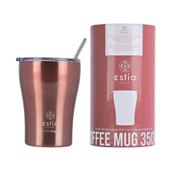Ποτήρι-Θερμός Με Καλαμάκι Save The Aegean 01-12489 350ml Rose Gold Estia