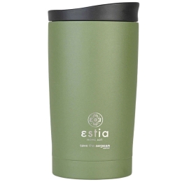 Ποτήρι - Θερμός Save The Aegean 01-20392 7,5x7,5x14,5cm 350ml Olive Estia