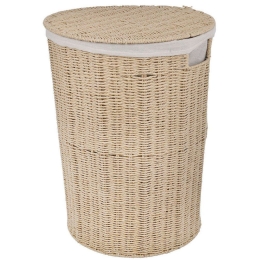 Καλάθι Απλύτων Με Καπάκι Botanica 02-18740 40x40x55cm Natural Estia Σχοινί