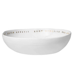 Μπωλ Σερβιρίσματος Bon Apetit LBTRD0011364 Φ18x4,5cm White-Gold Raeder Πορσελάνη,Γυαλί