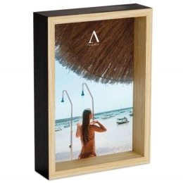Κορνίζα LBTAH-AX71518 13x18cm Black-Natural Andrea House Mdf,Γυαλί