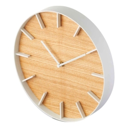 Ρολόι Τοίχου BE LBTYMZK4109 Φ26,5x4,2cm White-Natural Yamazaki Ατσάλι,Ξύλο