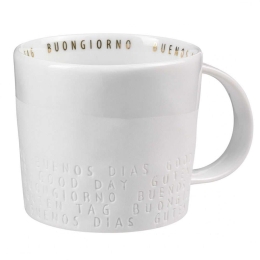 Φλυτζάνι Καφέ Good Day LBTRD0011873 9,5x8cm 250ml White-Gold Raeder Πορσελάνη,Γυαλί