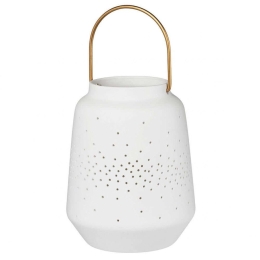 Φανάρι LBTRD0013925 11cmx14cm White-Gold Raeder Χαλκός,Πορσελάνη
